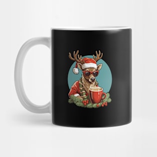 Christmas reindeer wearing sunglasses Mug